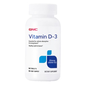 美国GNC维生素D3 1000IU 180粒