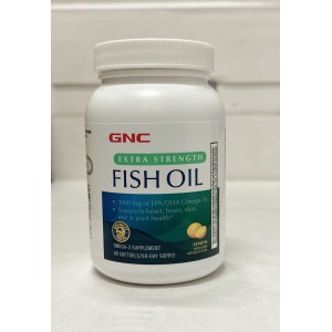 美国GNC健安喜深海鱼油软胶囊60粒柠檬味鱼油