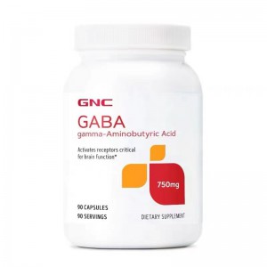 美国GNC GABA 氨基丁酸片750mg 90粒